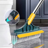 2 In 1 Bathroom Tiles Floor Cleaning Brush & Wiper Long Handle 120°