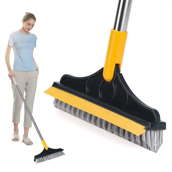 2 In 1 Bathroom Tiles Floor Cleaning Brush & Wiper Long Handle 120°